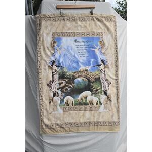 Springs Industries Amazing Grace Angels Sheep Hanging Tapestry Blanket Cotton